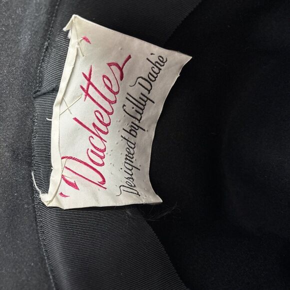 Dachettes Designed By Lilly Dachè Velour Black Brimmed Hat - Picture 5 of 11